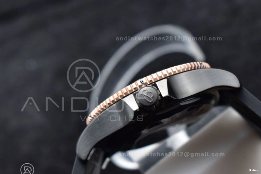 Rubber Bezel Dial Superocean 1:1 Automatic Black Best A2824 44 on Black Edition Black Strap TF 0406